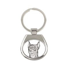 Artdog Srednji pinč, nemški pinč - obesek za ključe s psom, obesek za ključe s tiskom, personalizirana oznaka znamke Art-Dog