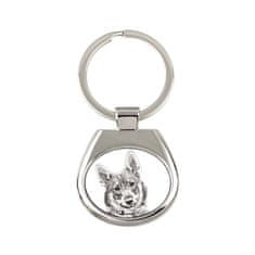 Artdog Swedish Vallhund, Swedish Sheepdog - obesek za ključe s psom, obesek za ključe s potiskom, personalizirana oznaka znamke Art-Dog