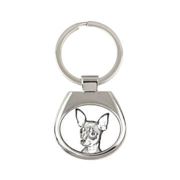 Artdog Ruska igrača, miniaturni moskovski terier - obesek za ključe s psom, obesek za ključe s tiskom, personalizirana oznaka znamke Art-Dog