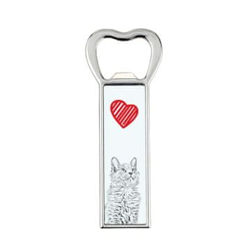 Artdog Nebelung - odpirač za steklenice z mačko, personaliziran odpirač za hladilnik, unikatno darilo za moškega by Art-Dog