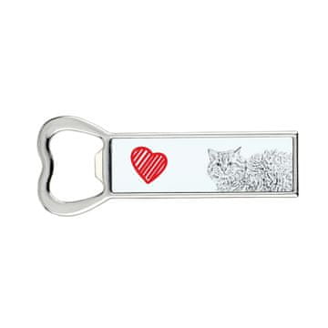 Artdog Dolgodlaki maček Selkirk Rex - odpirač za steklenice z mačko, personaliziran odpirač za hladilnik, unikatno darilo za moškega Art-Dog