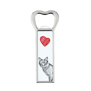 Artdog Kurilski bobtail - odpirač za steklenice z mačko, personaliziran odpirač za hladilnik, unikatno darilo za moškega by Art-Dog