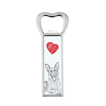 Artdog Alzaški nemški ovčar - odpirač za steklenice s psom, personaliziran odpirač za hladilnik, unikatno darilo Art-Dog za moškega