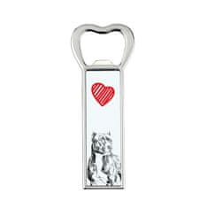 Artdog Ameriški Pit Bull Terrier, Pit Bull, Ameriški Pit Bull Terrier, Pitbull, APBT - odpirač za steklenice s psom, personaliziran odpirač za hladilnik, unikatno darilo za moškega by Art-Dog