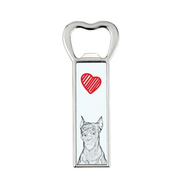 Artdog Srednji pinč, nemški pinč - odpirač za steklenice s psom, personaliziran odpirač za hladilnik, unikatno darilo za moškega Art-Dog