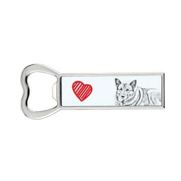 Artdog Elkhund, norveški sivi elghund - odpirač za steklenice s psom, personaliziran odpirač za hladilnik, unikatno darilo za moškega by Art-Dog