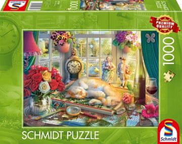 Schmidt Puzzle Zlaganje z mačko 1000 kosov