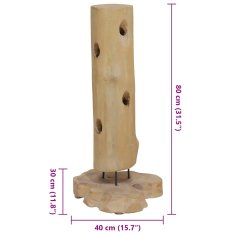 Vidaxl Stojalo za vino za 8 steklenic 40x30x80 cm trdna tikovina