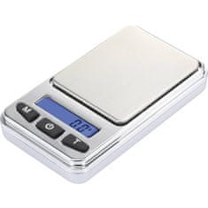 BaseTech Žepna tehtnica SJS-60008 (maks.) 200g točnost 0.01g, baterijski pogon, srebrna