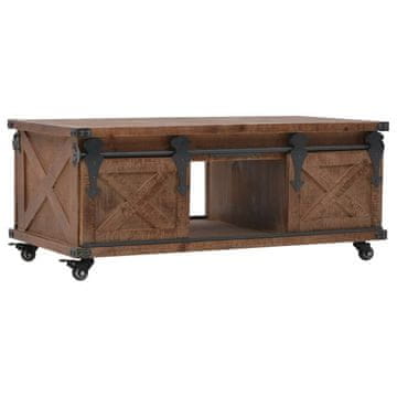 Vidaxl Klubska mizica trden les jelke 91x51x38 cm rjave barve