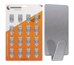 shumee Samolepilni obešalniki, 16 kosov, srebrni aluminij