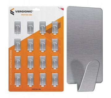 shumee Samolepilni obešalniki, 16 kosov, srebrni aluminij