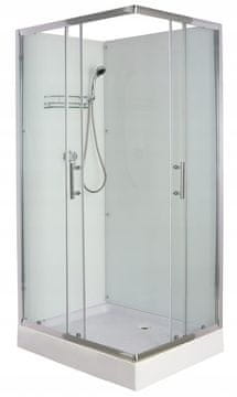 shumee Pravokotna kotna tuš kabina 100x80x200 bela