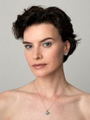 Preciosa Bleščeči srebrni uhani Sparkling Swan Glamour 5417 66