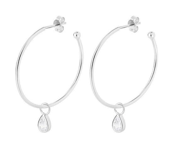 Preciosa Hoop Vibes Glamour 2v1 srebrni uhani iz kubičnega cirkonija 5425 00