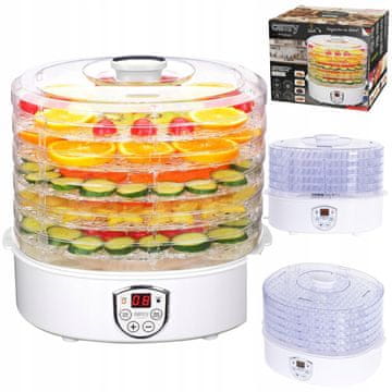 Adler 240W električni sušilnik za gobe, sadje in zelenjavo do 70°C LCD