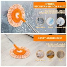 HOME & MARKER® Čistilni mop, Mop za okna in tla, 360 vrtljivi mop, Čistilec iz mikrovlaken | CORALMOP.