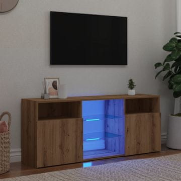 Vidaxl vidaXL TV omarica z LED osvetlitvijo, umetniški hrast 120x30x50 cm