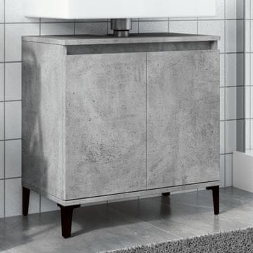 Vidaxl vidaXL Omarica za umivalnik betonsko siva 58x33x60 cm