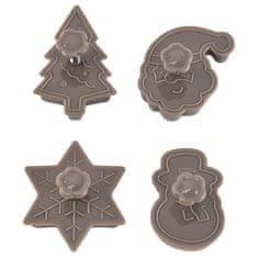 HOME & MARKER® Set modelčkov za piškote, Komplet rezalnikov za piškote, Božični modelčki za peko (4 kosi) | XMASCUTS