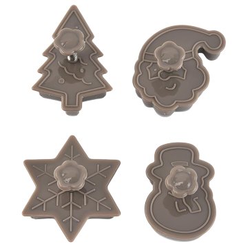 HOME & MARKER® Set modelčkov za piškote, Komplet rezalnikov za piškote, Božični modelčki za peko (4 kosi) | XMASCUTS