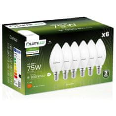 LUMILED 6x LED žarnice B35 E14 10W = 75W 990lm 4000K Nevtralno bela 180°