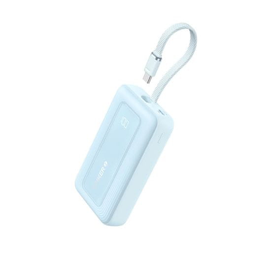 Anker Zolo Powerbank 10000 mAh, 30W z vgrajenim kablom USB-C, moder