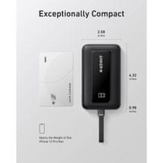 Anker Zolo Powerbank 10000 mAh, 30W z vgrajenim kablom USB-C, moder