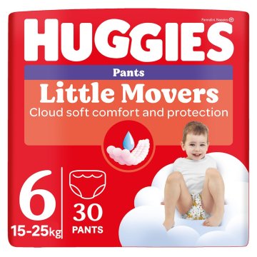 HUGGIES plenične hlače Little Movers Pants 6 (15-25 kg), 30 kosov