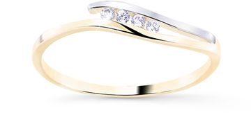 Cutie Diamonds Lep dvobarven zlati prstan z diamanti DZ8026-00-X-1