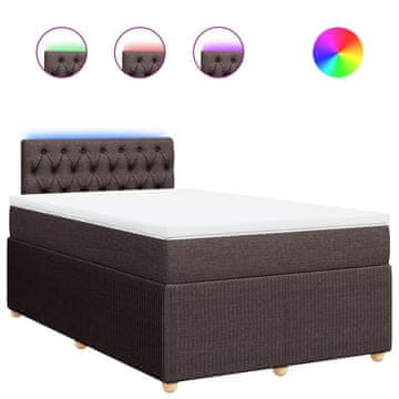 Vidaxl Box spring postelja z vzmetnico temno rjava 120x190 cm blago