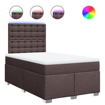 Vidaxl Box spring postelja z vzmetnico temno rjava 120x190 cm blago