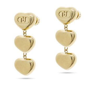 Liu.Jo Modni viseči uhani iz pozlačenega jekla v obliki srca LJ2631