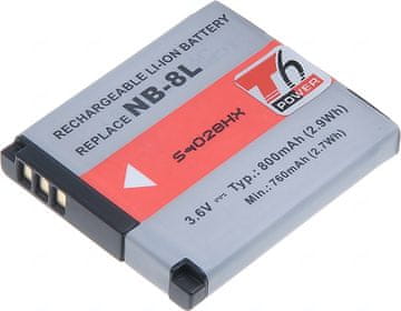 T6 power Baterija Canon NB-8L, 700 mAh, črna