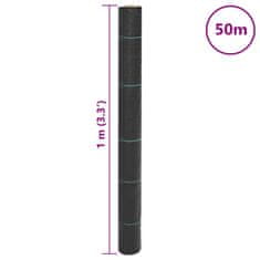 Vidaxl Membrana proti plevelu črna 1x50 m PP