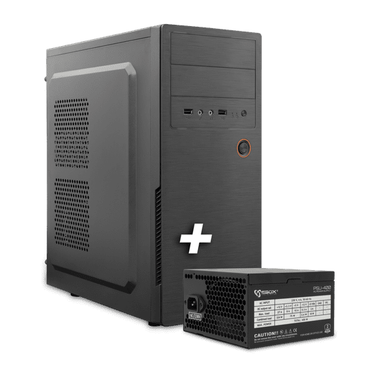 S-box PC ohišje PCC-180 ATX + napajalnik 400W komplet