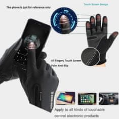 Netscroll Vodoodporne zimske rokavice za moške, tople rokavice s funkcijo zaslona na dotik "touch screen", idealne za kolesarjenje, pohodništvo in zunanje delo, črne, vodoodporne, WinterStar, XL