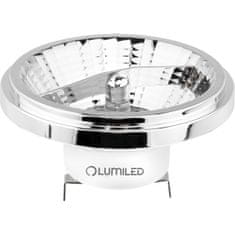 LUMILED 10x LED žarnica 12V AR111 G53 15W = 100W 1521lm 3000K Toplo bela 24° Silver
