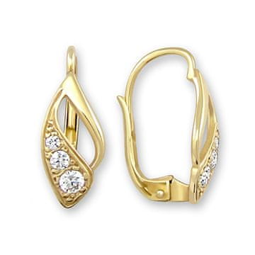 Elegantni zlati uhani s cirkoni 239 001 00186