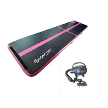 Master Sport Napihljiva blazina Airtrack 400 x 100 x 10 cm, črna in roza