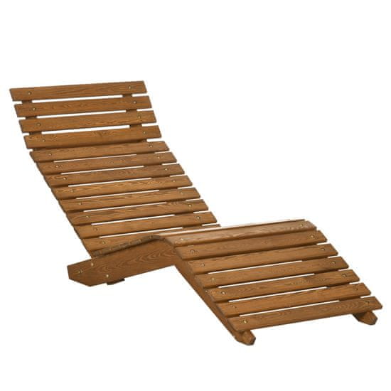 OUTSUNNY Zunanji Ležalnik, Ležalnik, Vrtni Ležalnik, Sprostitveni Ležalnik Za Bazen, Balkon, Do 120Kg, Masivni Les, Tikovina, 66X170X77Cm