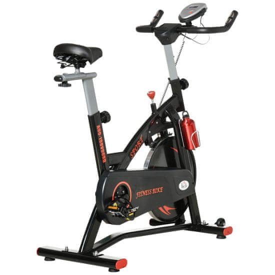 HOMCOM Trenažer Sobno Kolo Fitnes Kolo Z Zveznim Uporom, 10 Kg Vztrajnik, Lcd Zaslon, Nastavljiva Višina, Jeklo, 47X120X104,5-117 Cm