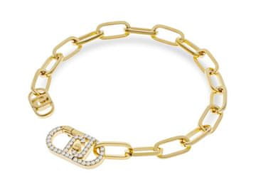 Liu.Jo Prepoznavna modna pozlačena zapestnica s kristali LJ2620