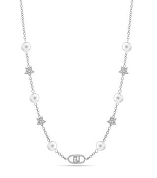 Liu.Jo Jeklena ogrlica s kristali in umetnimi biseri Fashion LJ2633