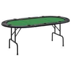 Vidaxl Zložljiva poker miza za 10 igralcev zelena 207x106x76 cm