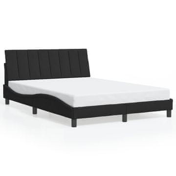 Vidaxl Posteljni okvir brez vzmetnice Hanko črn 140x200 cm žamet