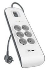 Belkin SurgeStrip preklopna zaščita,6 vtičnic,650J,2USB