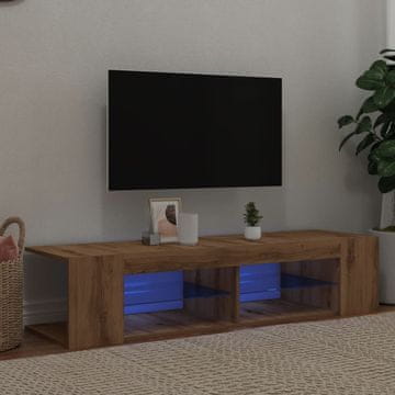 Vidaxl vidaXL TV omarica z LED osvetlitvijo, umetniški hrast 135x39x30 cm