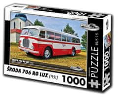 RETRO-AUTA© Puzzle AVTOBUS št. 15 Škoda 706 RO LUX (1951) 1000 kosov