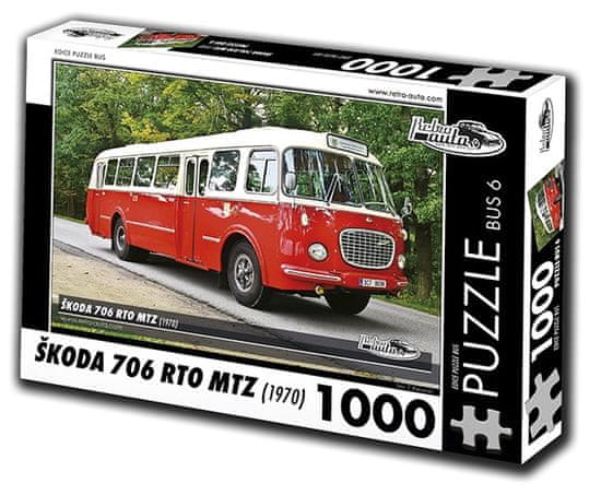 RETRO-AUTA© Puzzle AVTOBUS št. 6 Škoda 706 RTO MTZ (1970) 1000 kosov